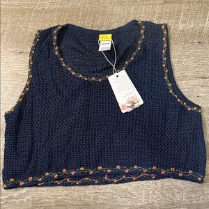 NWT Agua Bendita Brit Crochet Top Size M